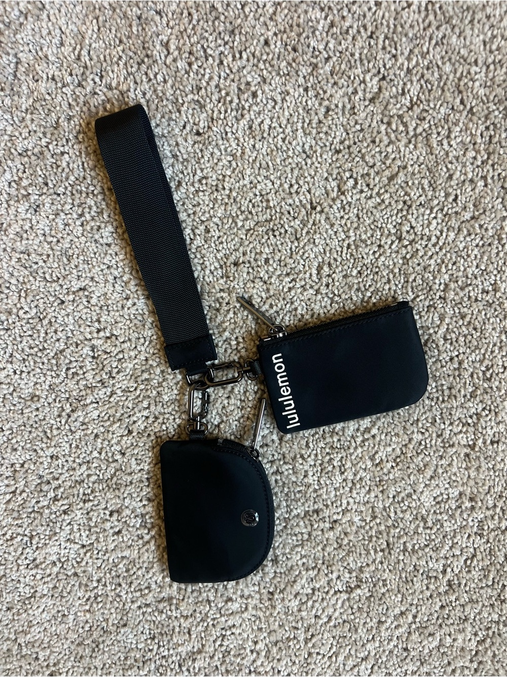 lululemon athletica Black Dual Pouch Wristlet Key Holder
